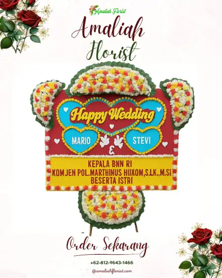Papan Bunga Pernikahan Mancagar